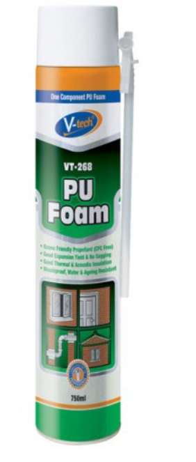 VTECH VT268 PU FOAM (750ML) ONE COMPONENT MOISTURE CURE POLYURETHANE FOAM FOR GENERAL PURPOSE