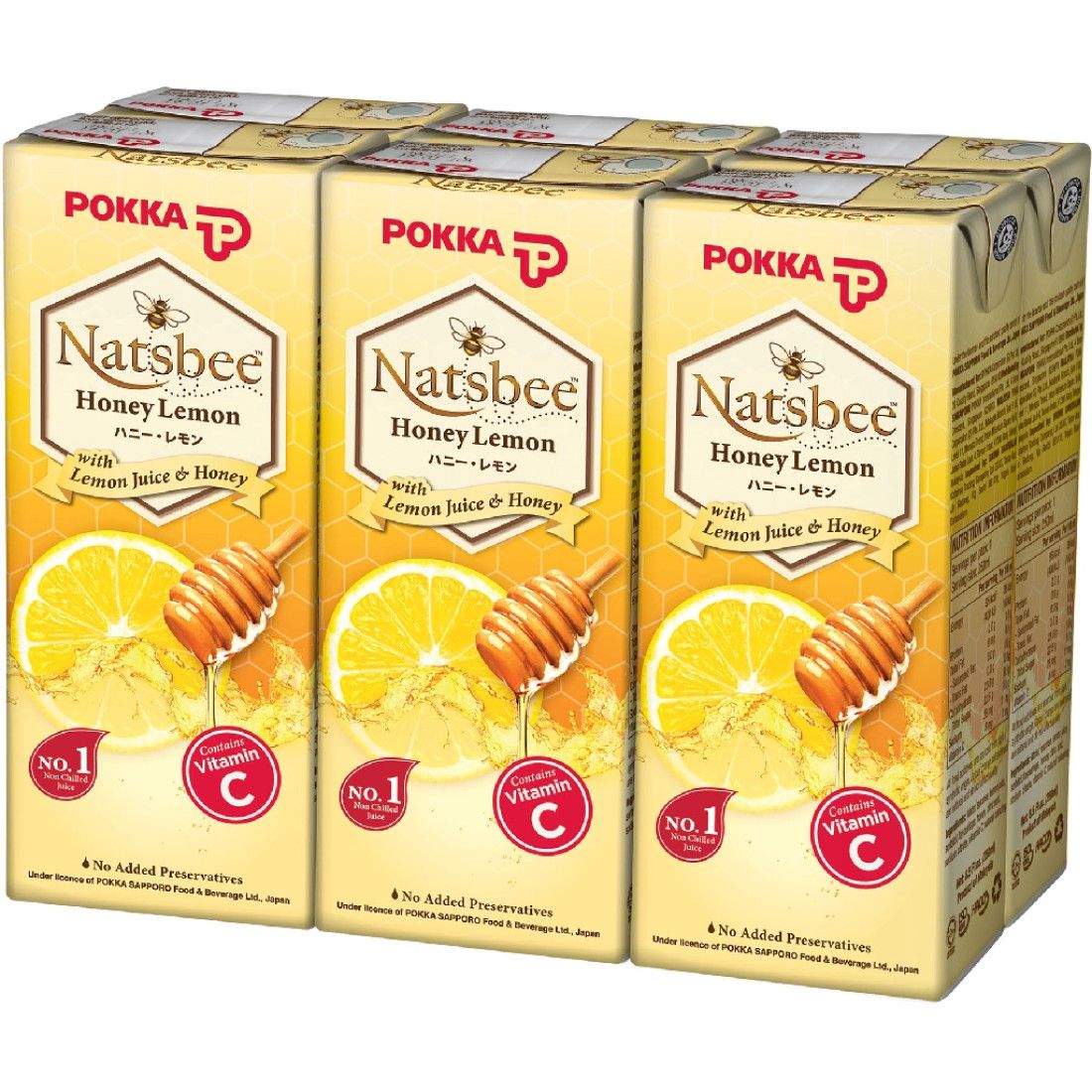 Pokka Natsbee Honey Lemon Drink 4 x 6 x 250ml