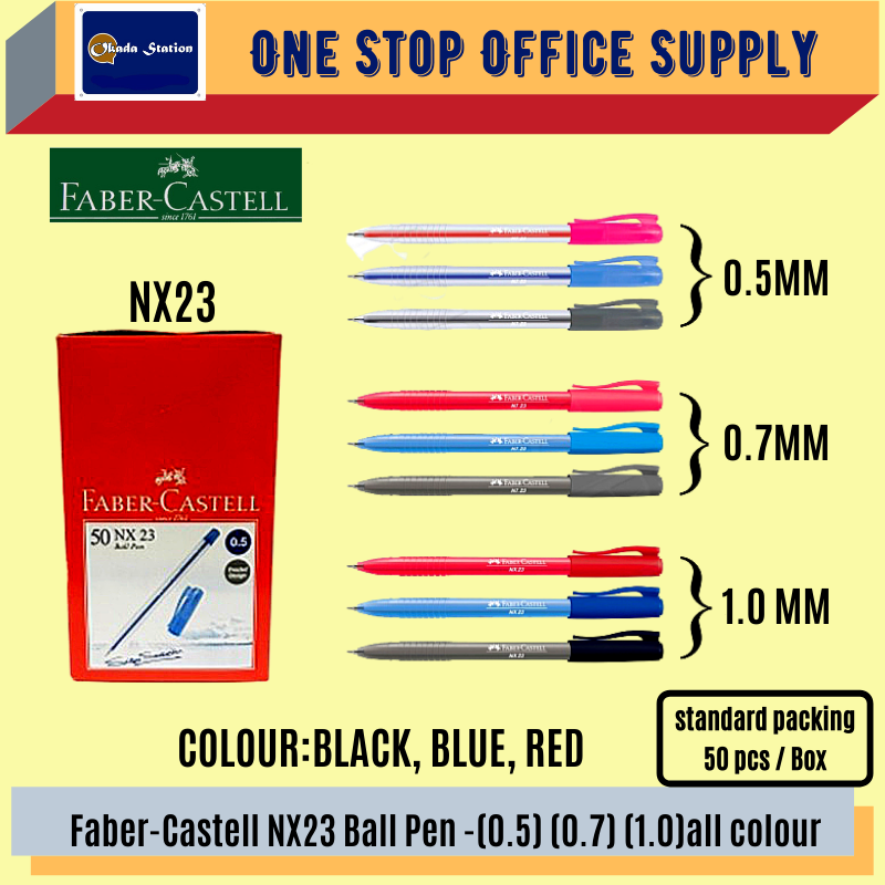 FABER-CASTELL NX23 BALL PEN (0.5MM)(0.7MM) (1.0MM) (BALCK, BLUE, RED) / Faber Castell / Ball Pen / Faber Castell NX23 / Pen / Faber Castell Ball Pen