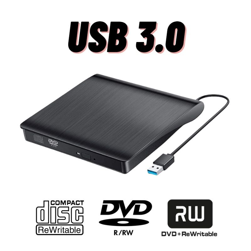 3.0 USB External CD DVD Drive USB Slim Portable External DVD Player Optical Drive DVD CD-RW Burner Driver Laptop PC Desktop