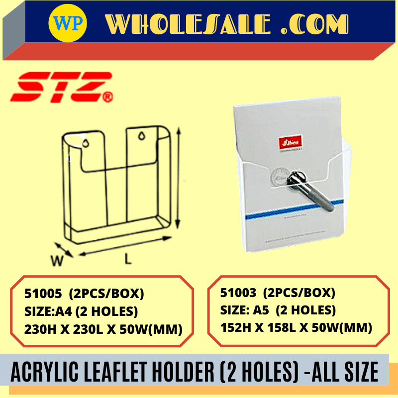 ACRYLIC LEAFLET HOLDER (2 HOLES) -ALL SIZE /STZ /Acrylic /Holder /Leaflet Holder /Acrylic Holder /2 holes