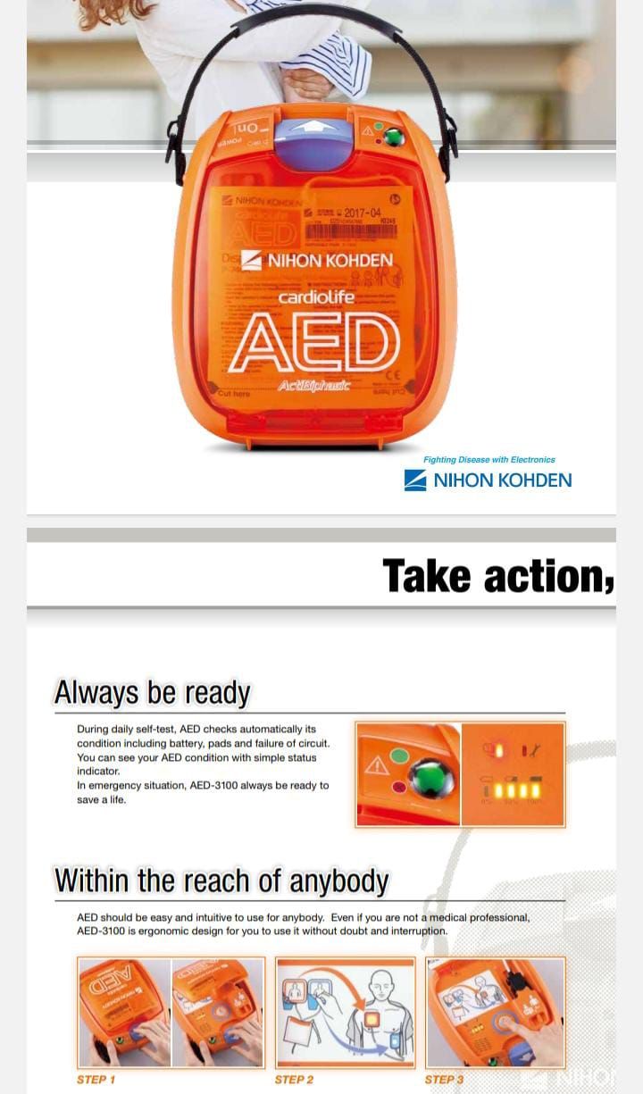 NIHON KOHDEN CARDIOLIFE AUTOMATED EXTERNAL DEFIBRILLATOR 1 (AED) 1. MODEL NO : AED 3100 (Japan)