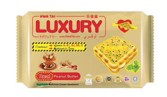 LUXURY Real Peanut Butter Vegetable Calcium Cream Sandwich 200g