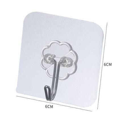 Magic Hook Self Adhesive Heavy Duty Wall Hooks kitchen without nails transparent strong sticky Hanging Stainless Steel - Transparent
