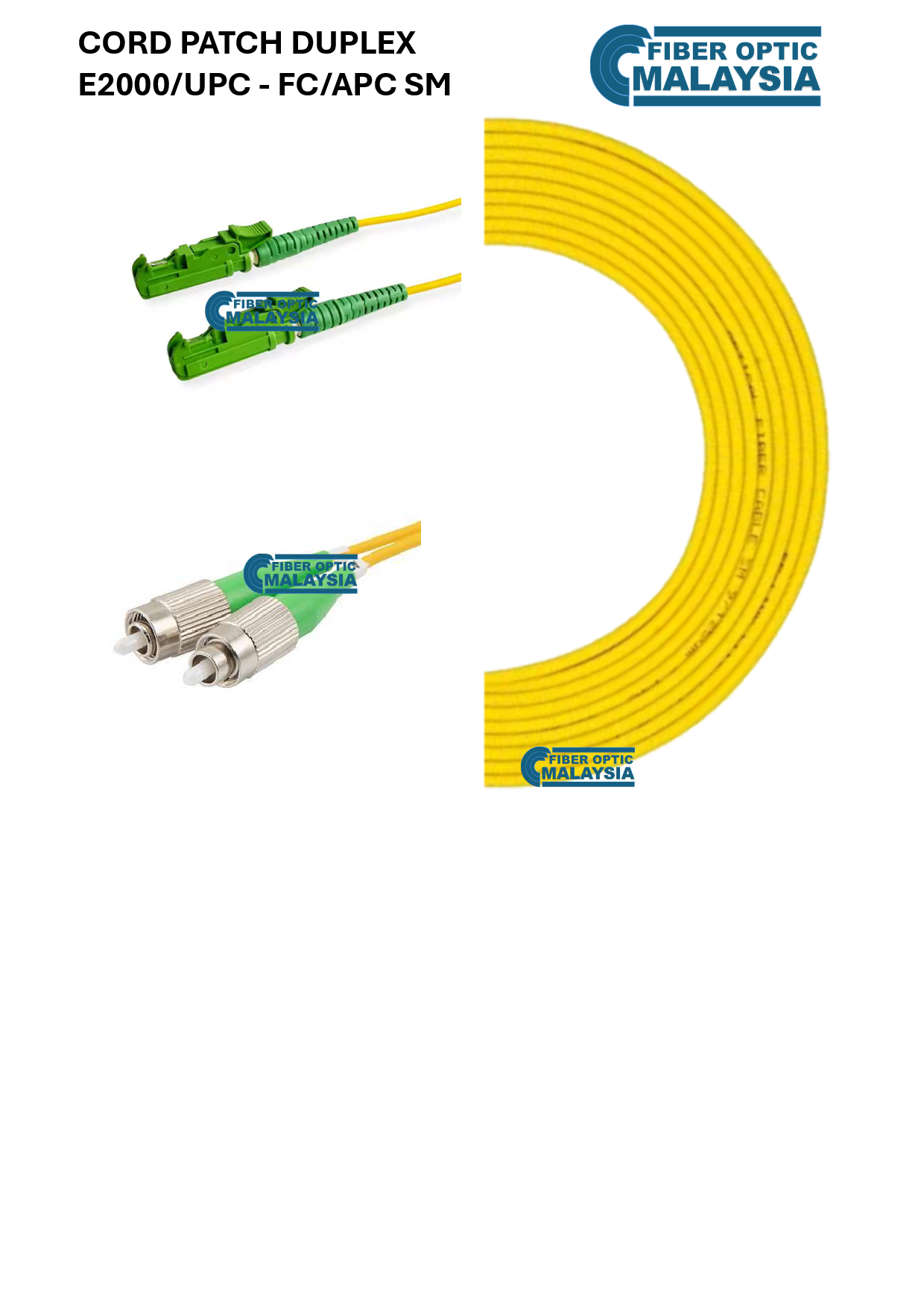CORD PATCH E2000/APC - FC/APC SM 3M DUPLEX PATCHCORD