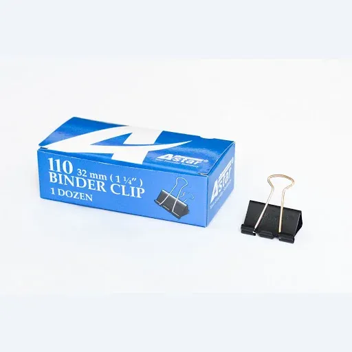 BINDER CLIP ASTAR 110 32MM (1 1/4") 12PCS/BOX