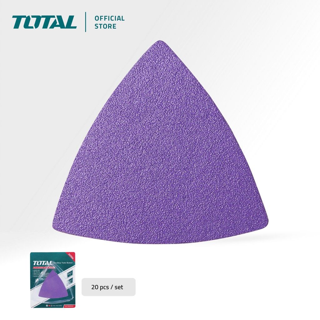 TOTAL DELTA SANDING SHEETS SAND PAPER GRIT P40-P120 ZIRCONIA FOR TMLI2001 & TS3006 MULTI TOOL (20 PCS) TAC78080202