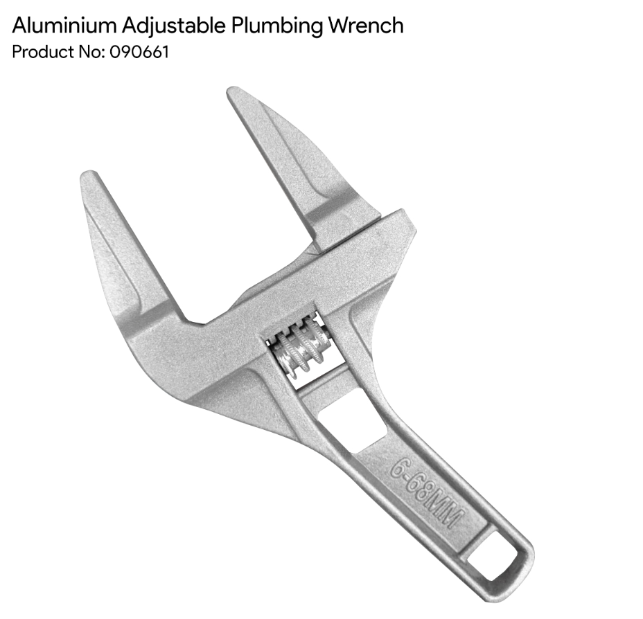 RANDOM ALUMINIUM ADJUSTABLE PLUMBING WRENCH 6-68MM 090661 (RANDOM)