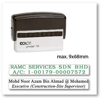 COLOP Self-Inking Text Stamp P15 10mm x 69mm