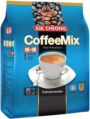 AIK CHEONG Coffee Mix 2in1 300g (15g x 20 sachets) - No Sugar