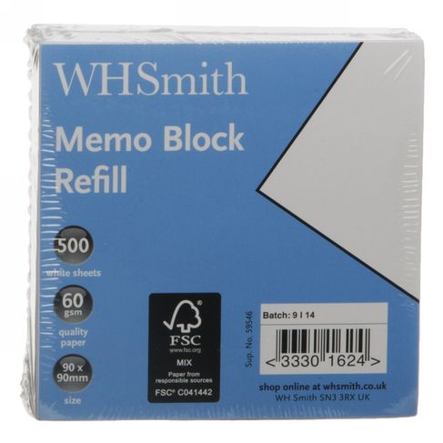 MEMO PAD - REFILL ( 4 x 4 )(500's)