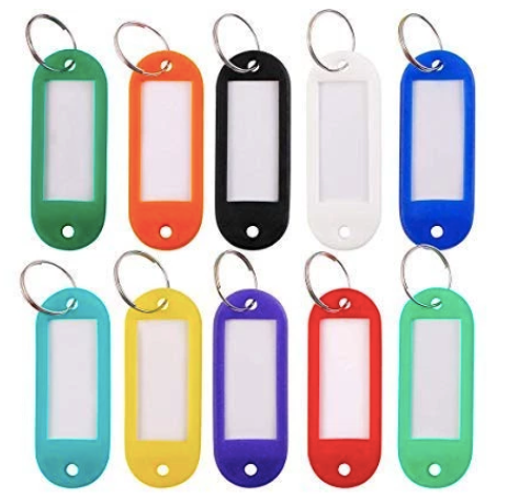 Plastic Keychain Label ID Name (RED)