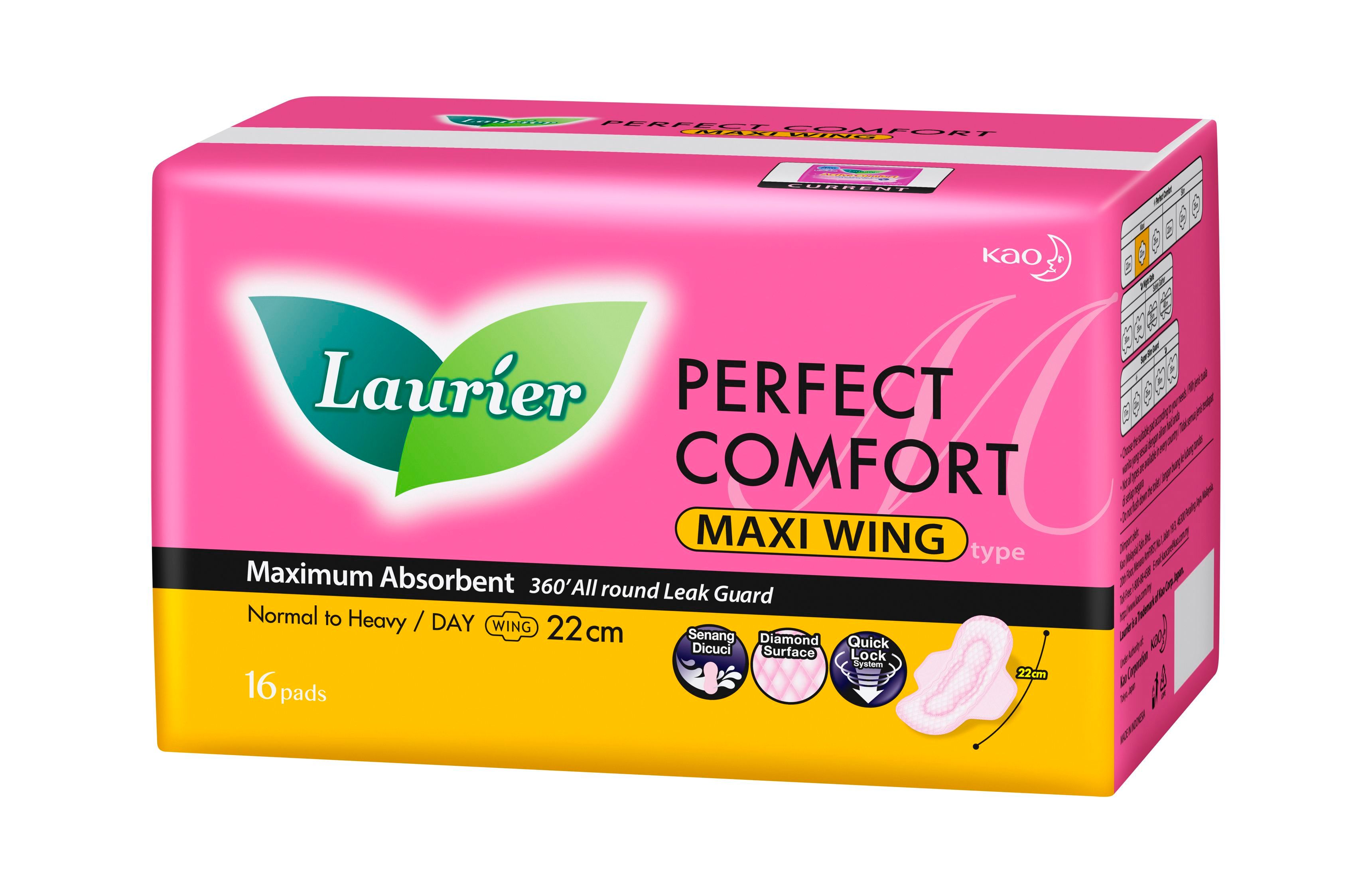 Loose 1 Pack x 16pcs Laurier Perfect Comfort Maxi Wing 22cm