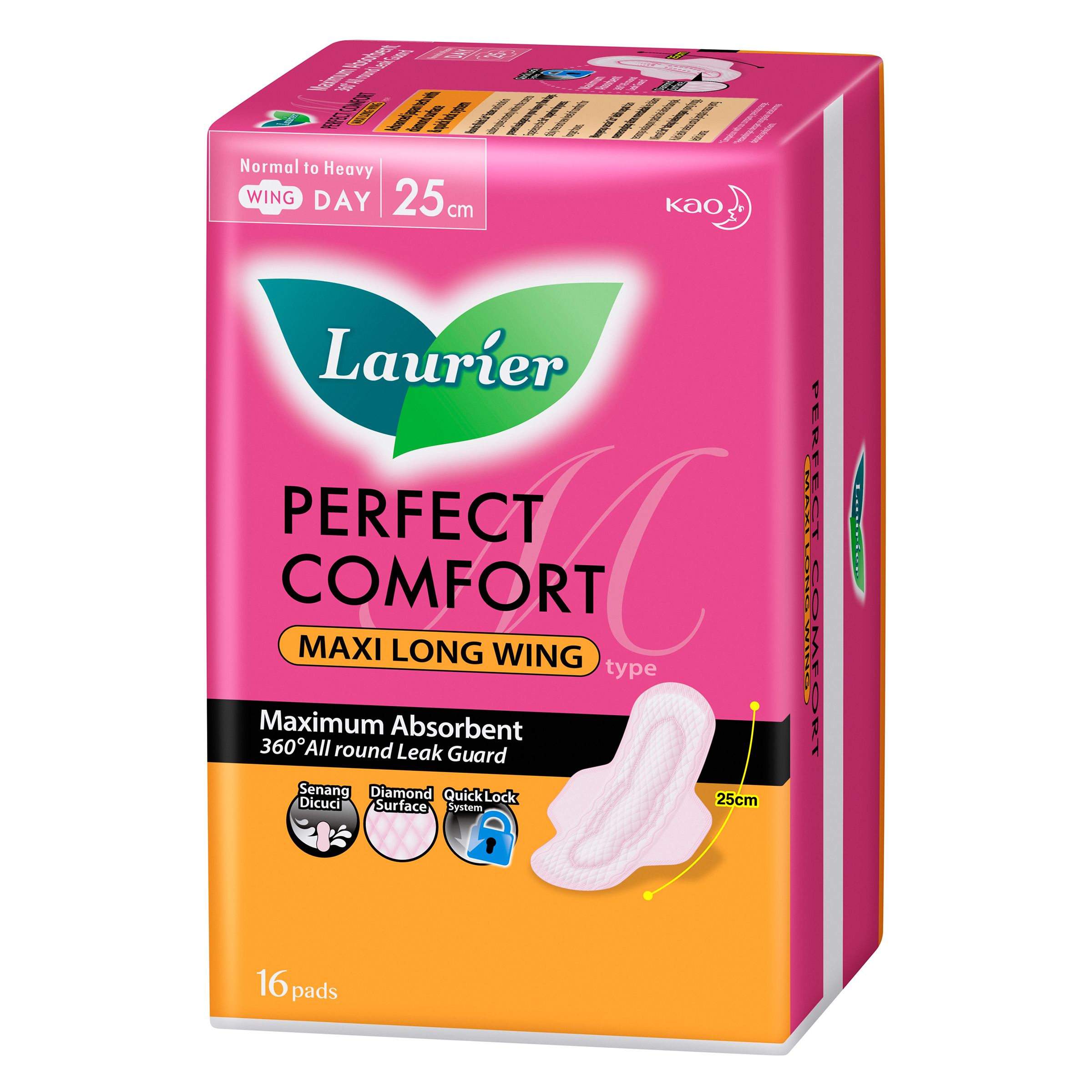 LAURIER SUPER MAXI ACTIVE COMFORT LONG WING 16S TP
