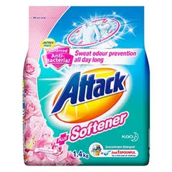 Attack Powder Detergent Plus Softener Sweet Floral 8 Pack x 1.4kg