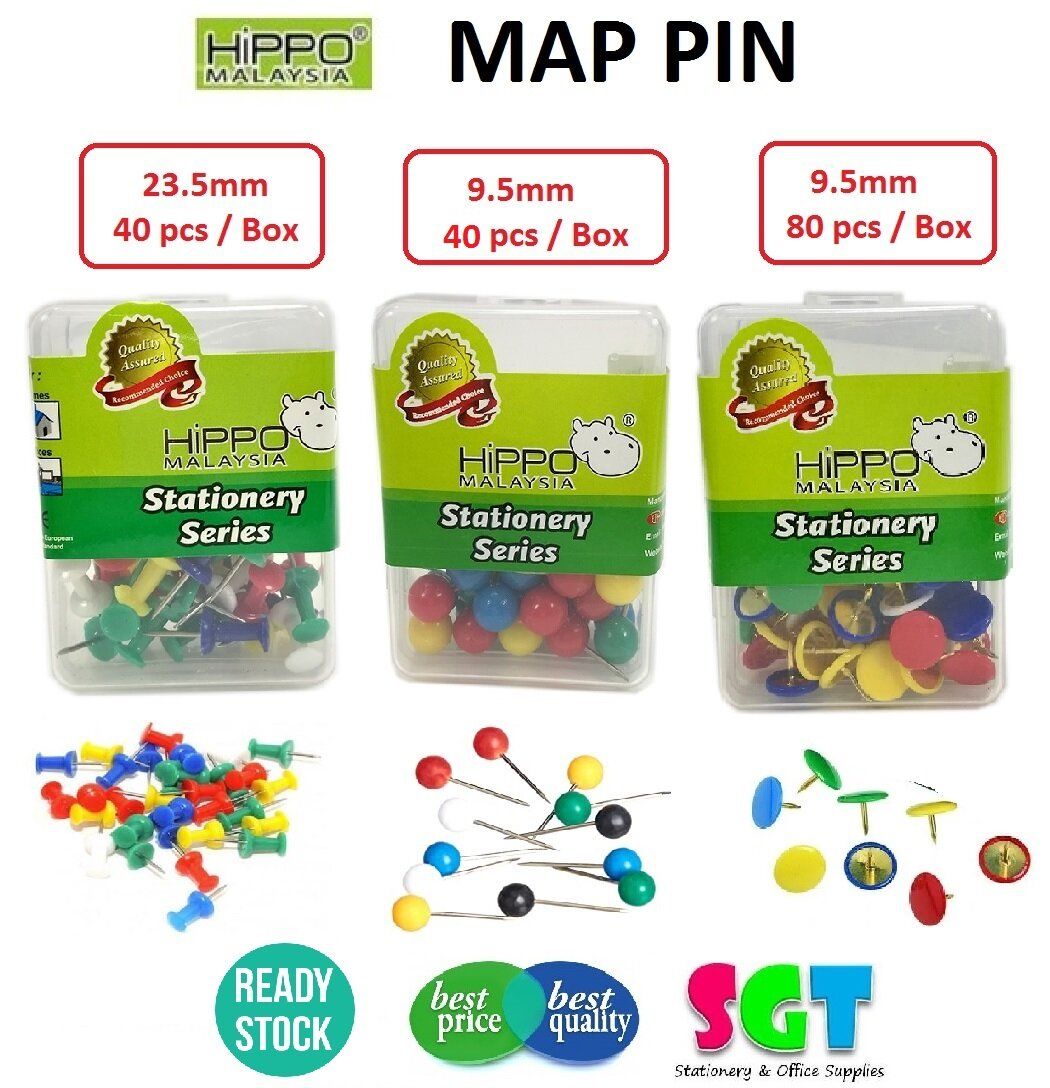 HIPPO COLOUR PUSH PIN 40S