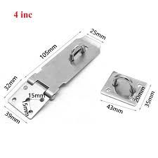 KIPRUN Stainless Steel Padlock Clasp Anti Theft Door Lock Gate Hasp Staple Easy Install Door Lock Shed Latch Household ( 4 inci)
