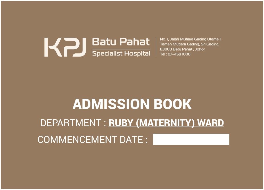 Hardcover Admission Book Ruby (Maternity) Ward