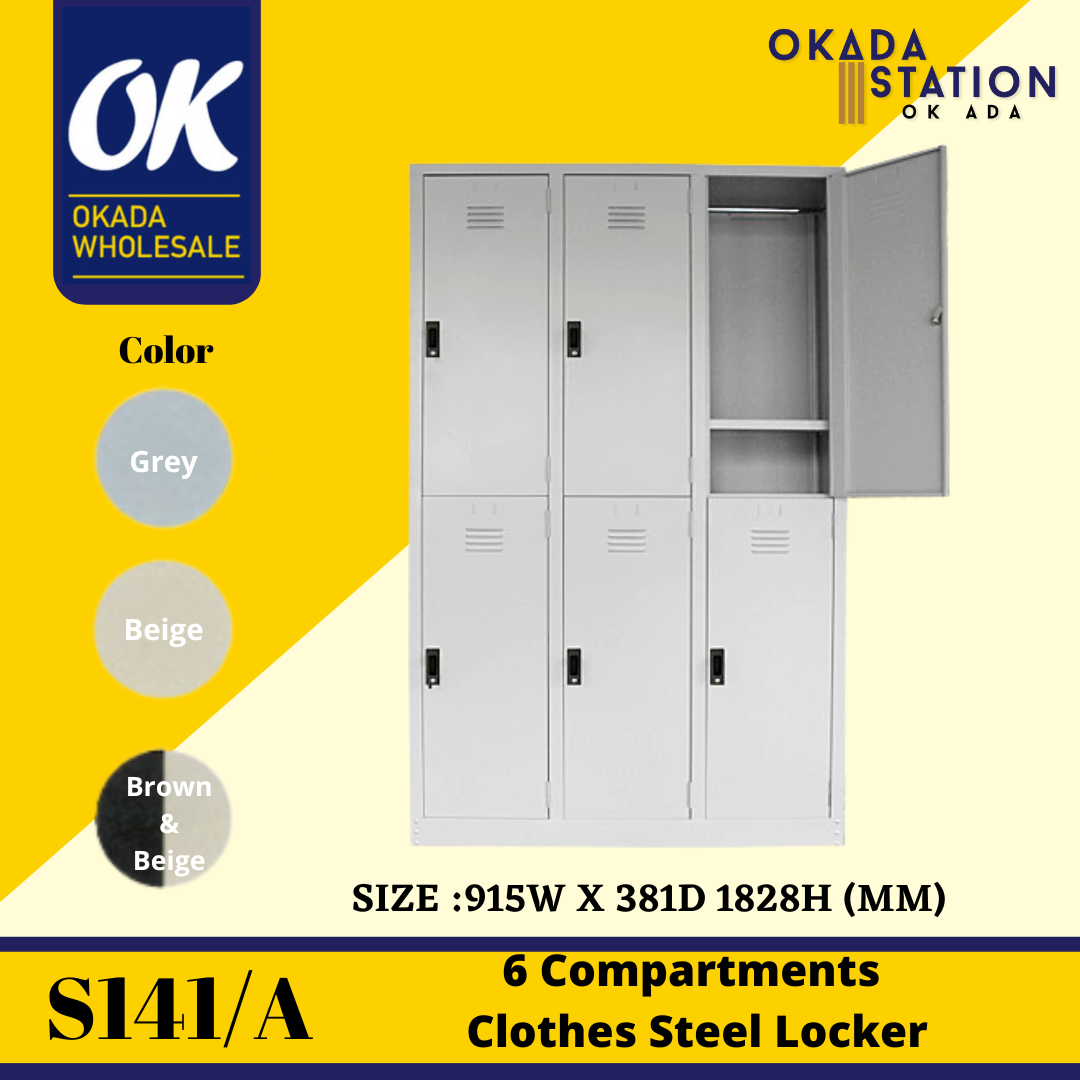 S141/A 6 Compartments Steel Locker / Compartment Locker / Metal Locker / Compartment Cabinet / Metal Cabinet / Cabinet / Steel Locker / 6 Door Cabinet / Locker / Drawer Cabinet