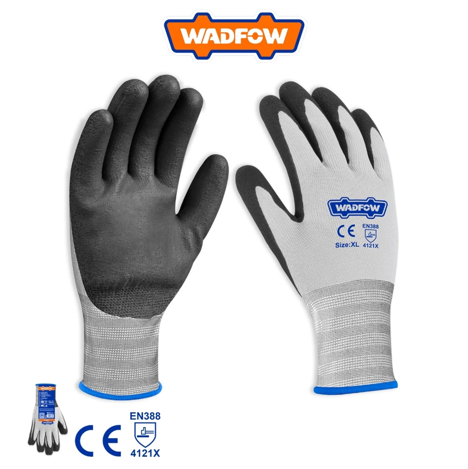 WADFOW NITRILE FROSTED COATED GLOVES (XL) BUTYRONITRILE / PU MIXED FOAM COATING (WGV2803) (1 PAIR)