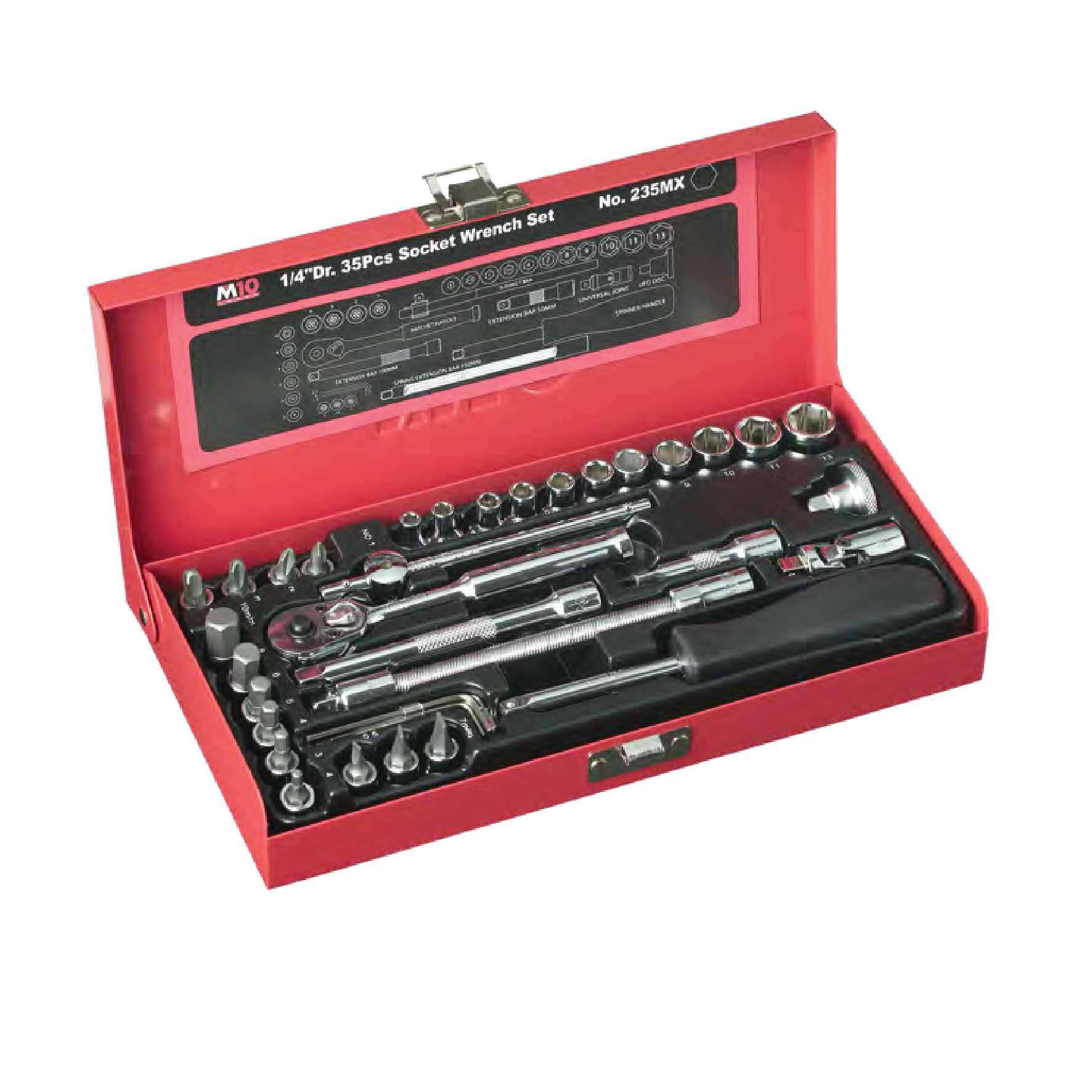 M10 1/4" Dr Socket Set (6 PT - Metric Size) : 235MX