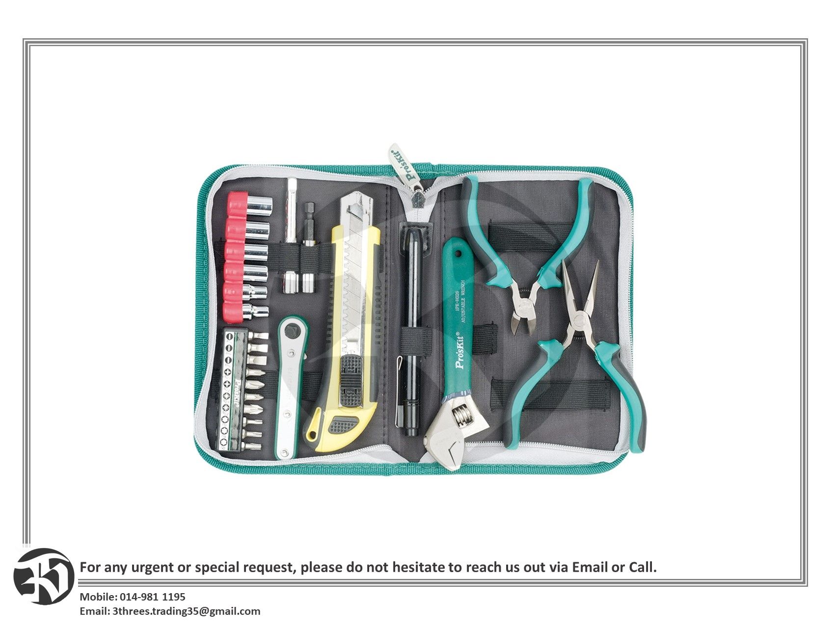 Pro'skit PK-2076B Deluxe Basic Tool Kit Metric Size