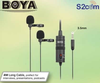 Boya Dual Omni-Directional Lavalier Mic Clip-On Lapel Microphone (BY-M1DM)