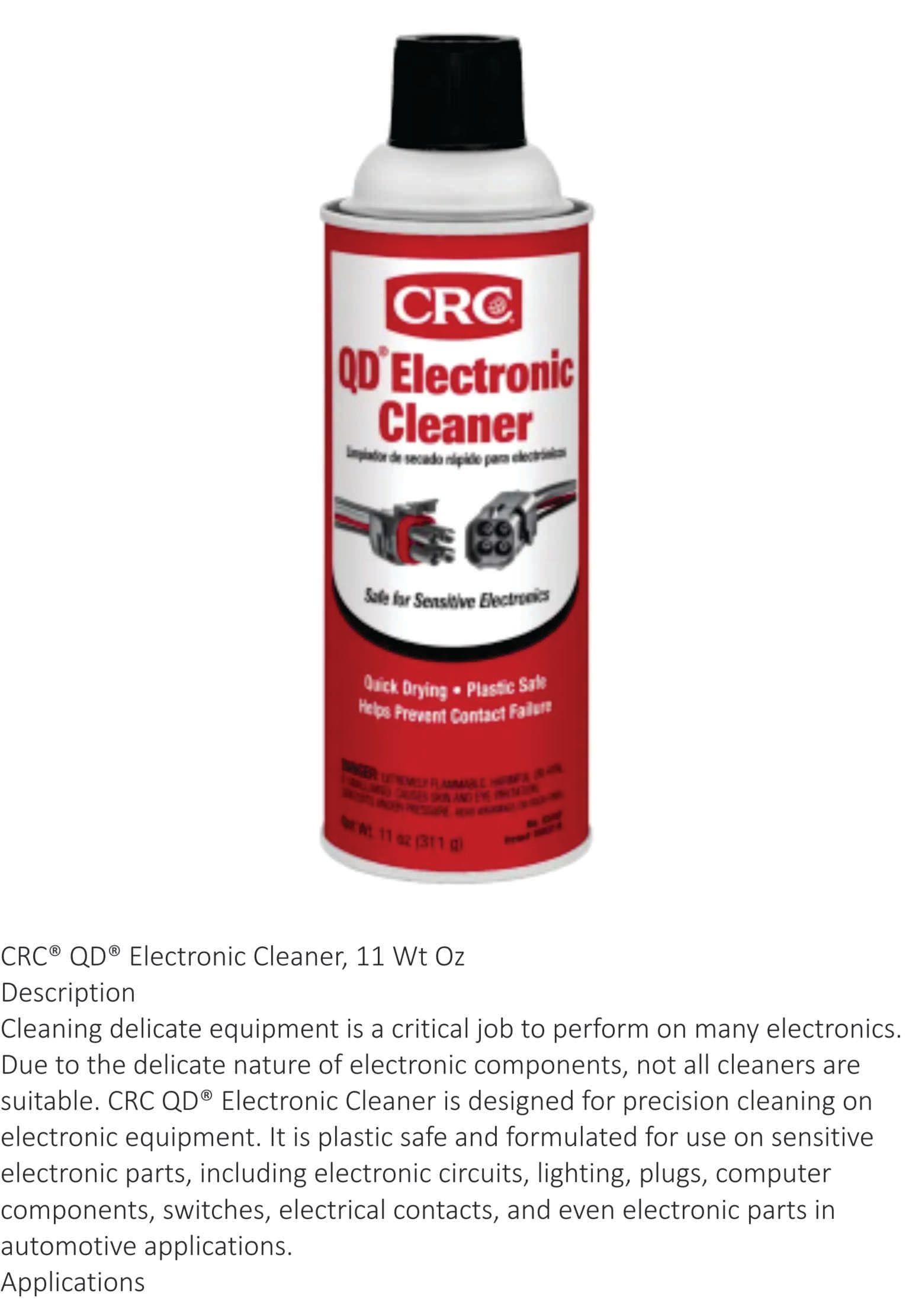 CRC® QD® Electronic Cleaner, 11 Wt Oz _Free Delivery