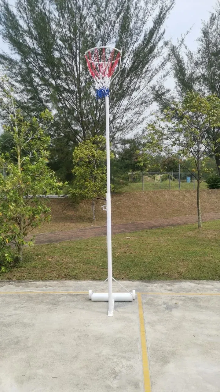 Netball Post With Wheel And Weight Full Set With Nett