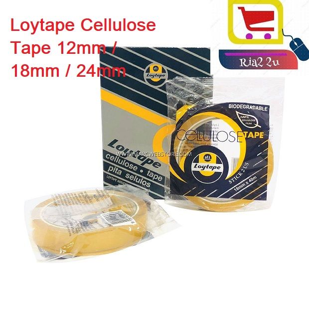 Loytape Cellulose Tape Loytape 12mm (1/2") / Loytape 18mm (3/4") / Loytape 24mm (1") x 40M RTSB (ORIGINAL) GELUNG BESAR