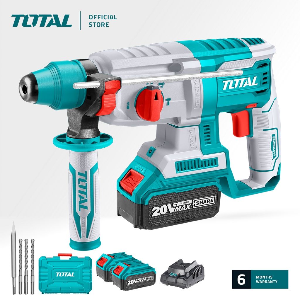 TOTAL TRHLI202287 LI-ION BRUSHLESS ROTARY HAMMER (BRUSHLESS MOTOR WITH SDS+ CHUCK SYSTEM)