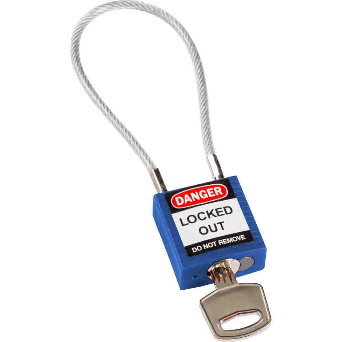 Brady Compact Cable Blue Padlocks