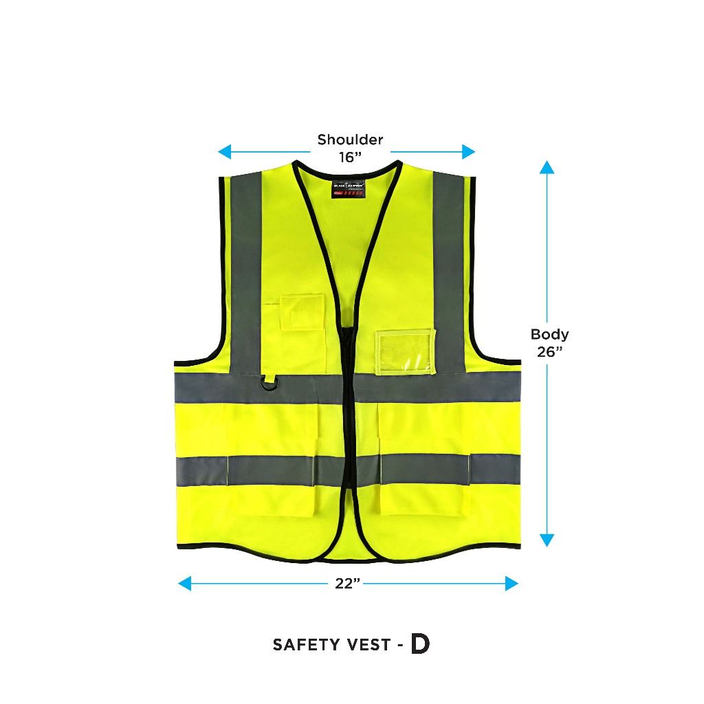 Black Hammer High Visibility Reflective with pocket Safety Vest E