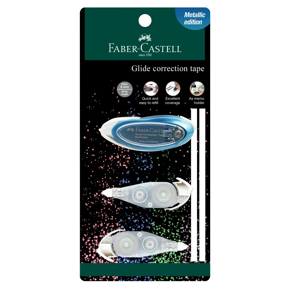 Faber-Castell Glide Corr Tape Metallic BC of 1 + 2 refills