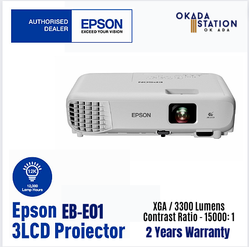 EPSON PROJECTOR -SLIM / EB-E01 3300 LUMENS / EB-E10 LUMENS / EPSON / PROJECTOR