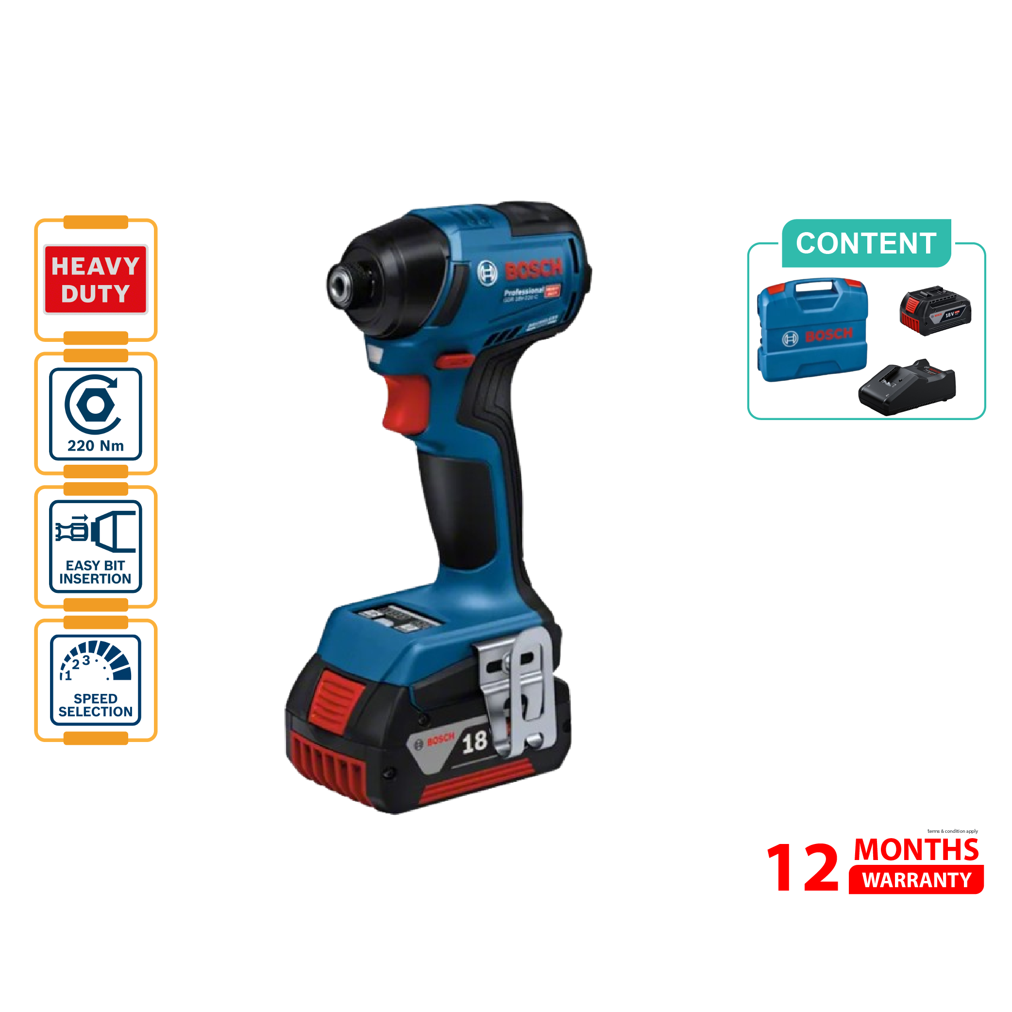 BOSCH GDR 18V-220 C Cordless Impact Driver 鈥�06019L60L2