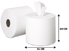 HAND ROLL TOWEL 180M X 8 ROLLS / SIZE: 20cm x 16cm x 1ply