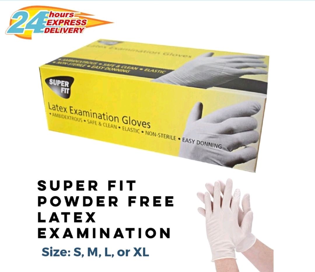 Super Fit Latex/ Nitrile Powder Free Gloves 100's / box