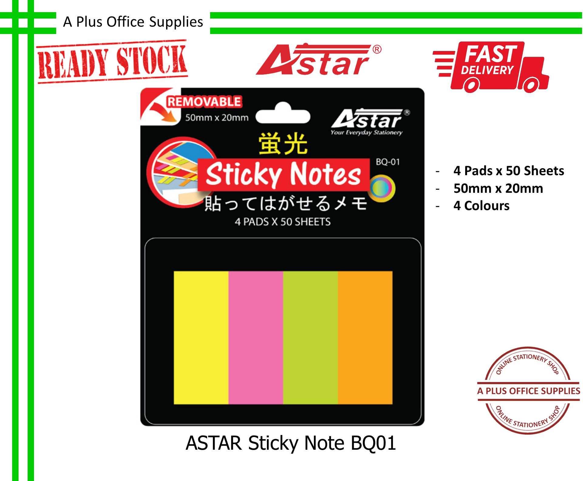 ASTAR Sticky Note BQ01 50mm x 20mm / Nota Berpelekat Sendiri