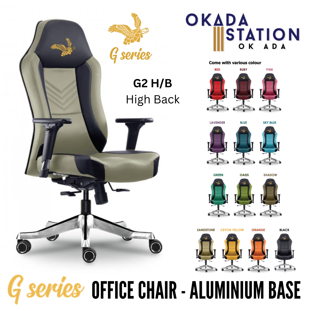 CLASSIC CHAIR G2 SERIES ERGONOMIC OFFICE HIGH BACK CHAIR(G SERIES) / CHROME SERIES / OFFICE GAMING CHAIR / OFFICE SWIVEL CHAIR / EXECUTIVE CHAIR / DIRECTOR CHAIR / OFFICE CHAIR / ALUMINIUM BASE / FABRIC / PU LEATHER / G SERIES / G2