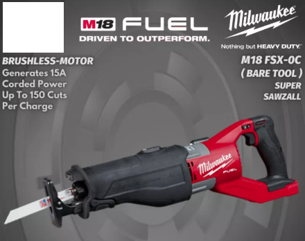 MILWAUKEE M18 FSX Fuel Super Sawzall / Brushless Motor / Reciprocating Saw - SET