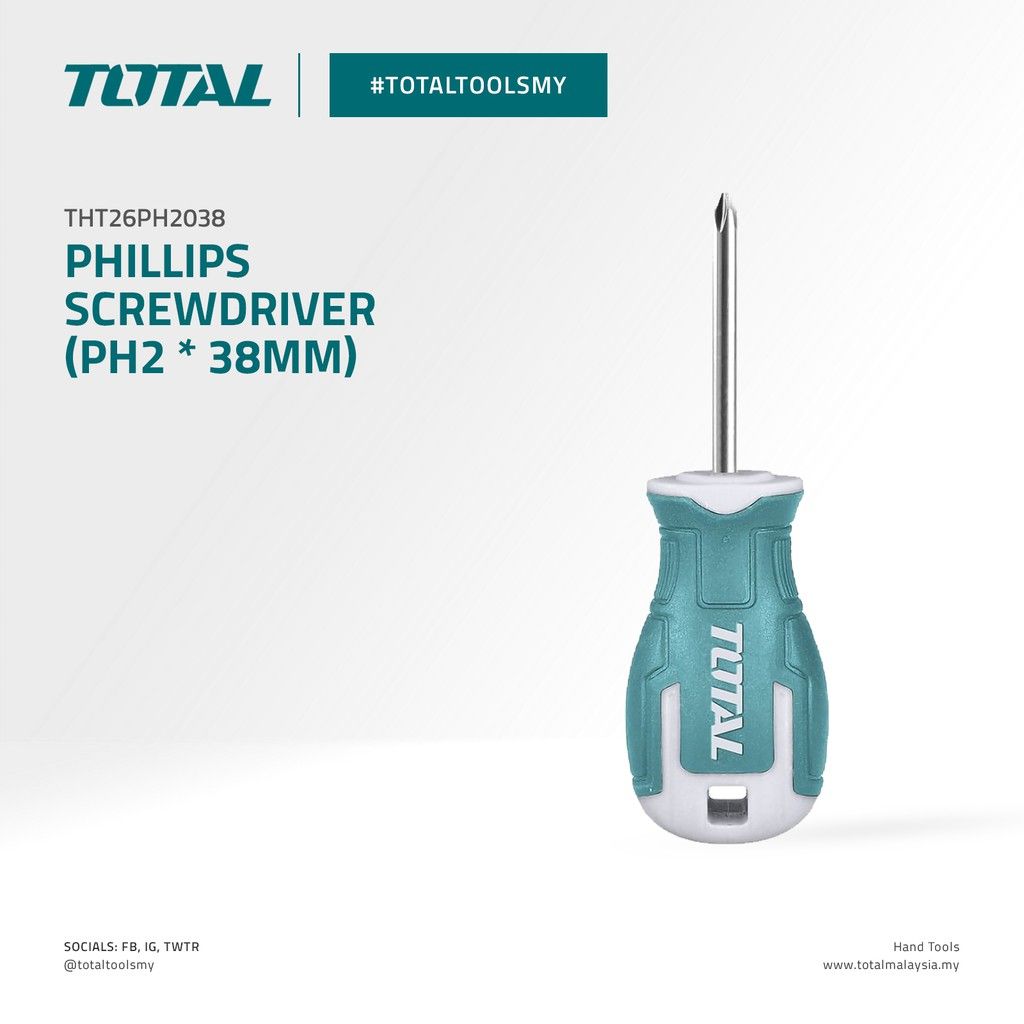 TOTAL PHILLIPS SCREWDRIVER S2 STEEL (PH2 X 38MM) THT26PH2038