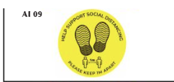 FLOOR STICKER (HELP SUPPORT SOCIAL DISTANCING) (PLEASE KEEP 1M APART)