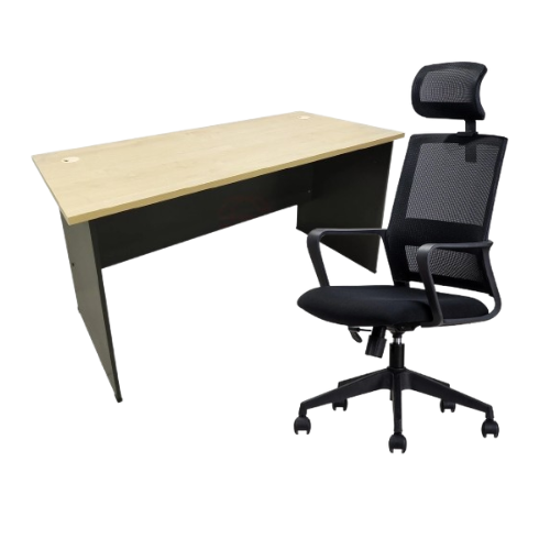 OEM Ergonomic Executive Chair + Cassa 4ft Melamine Office Table Top Heavy Duty