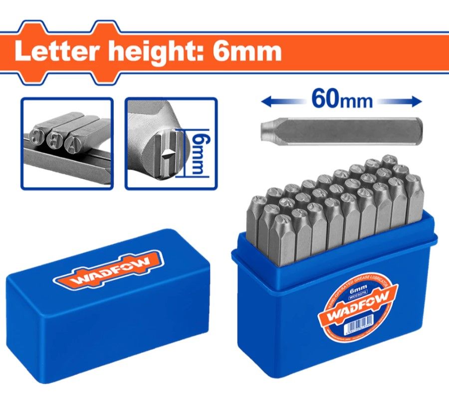 WADFOW 9PCS DIGIT PUNCH SET 60 X 3MM & 60 X 6MM WCC9593 / WCC9596