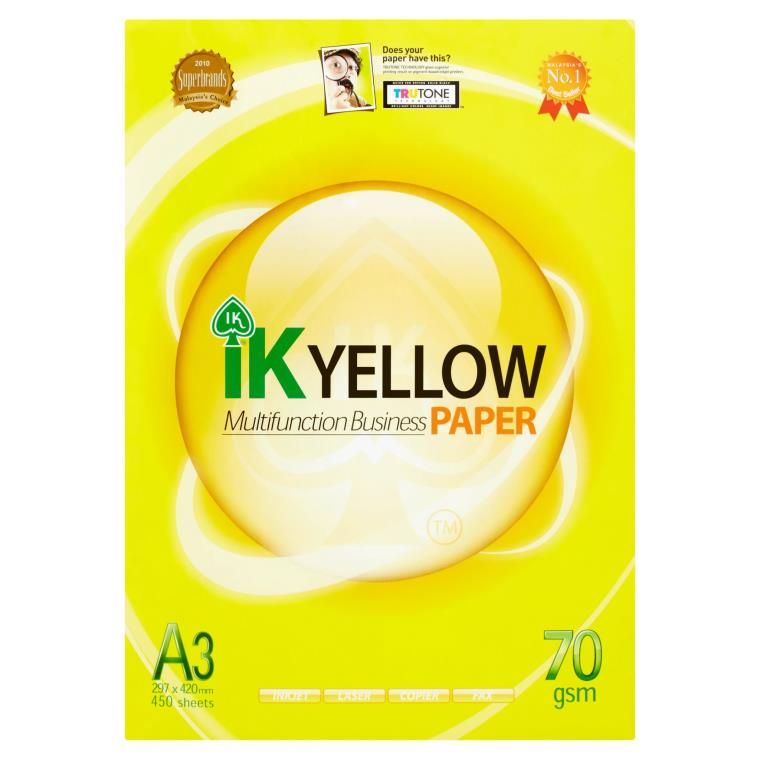 IK Yellow A3 Multifunction Paper 70gsm 450 sheets