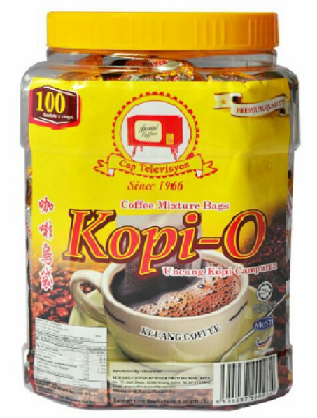 Kluang Black Coffee Kopi O Cap Televisyen 100sachet