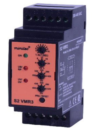 Minilec Phase Failure Relay with under and over voltage relay S2VMR3