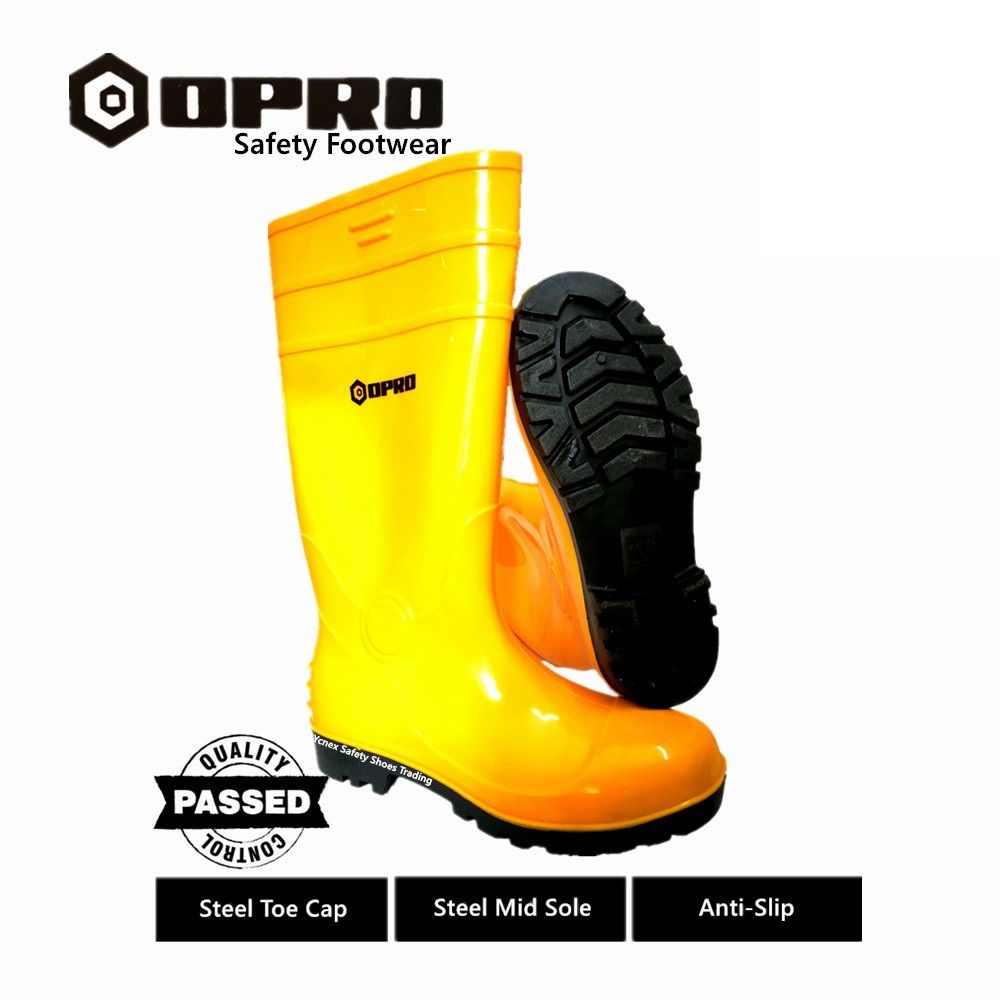 OPRO Steel Toe Cap Yellow Rubber Safety Shoes Opro-100
