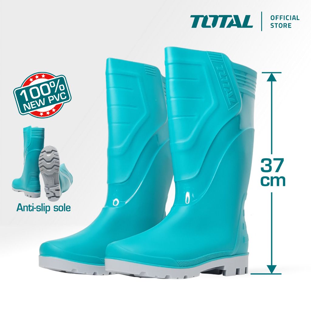 TOTAL RAIN BOOTS WATERPROOF OIL ACID ALKALI RESISTANCE PVC WITH ANTI-SLIP SOLE (37CM) TSP302L (SIZE : 40 -43)